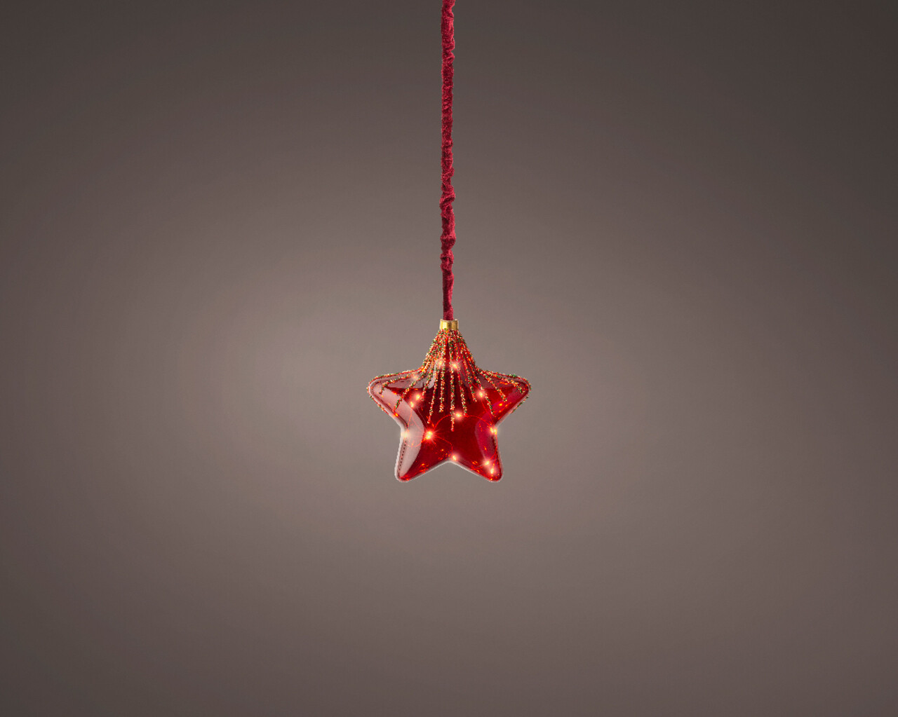 Decoratiune luminoasa Red Star, Lumineo, Ø20 cm,  sticla - imagine 6
